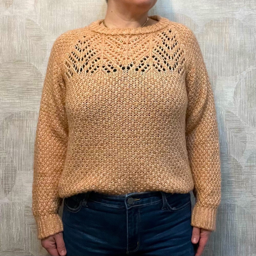 Cocogio Anthropology wool blend sweater in coral size medium